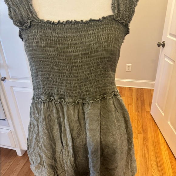 Green Smocked Romper - Picture 2 of 5